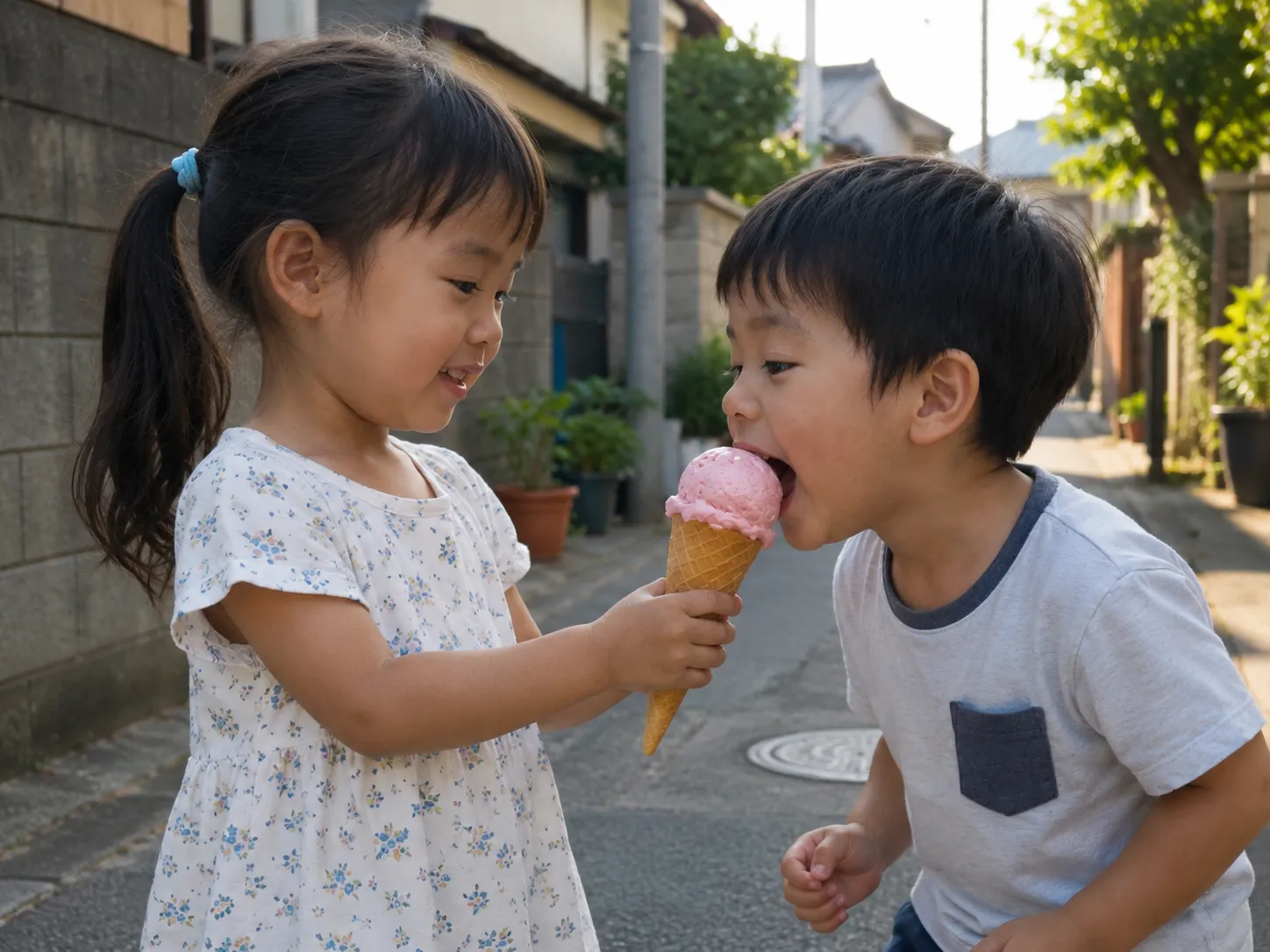 アイスクリームを分け合う子供たち — 利他性(誰かの喜びにつながる行動)を視覚化