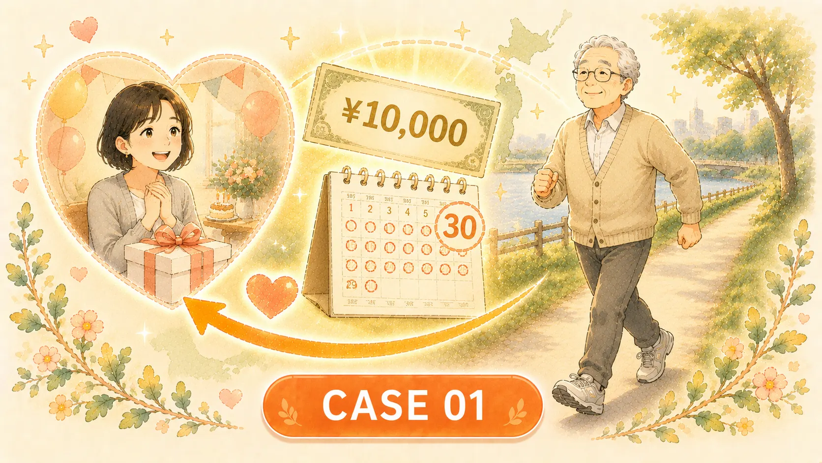CASE 01:父から娘へ - 30日間8,000歩、娘の誕生日プレゼントに