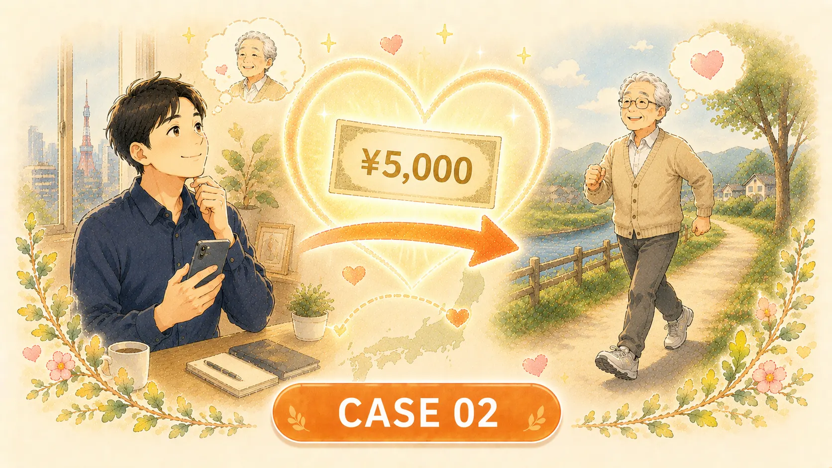 CASE 02:離れて暮らす親へ - 応援を形にして贈る