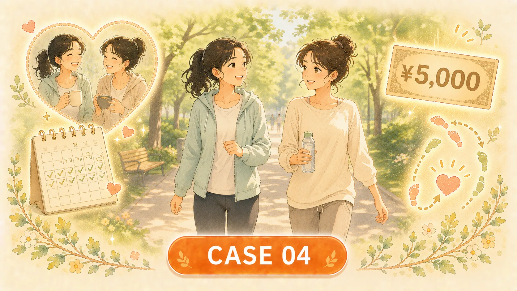 CASE 04:友人と一緒に - ふたりで3ヶ月の習慣化チャレンジ